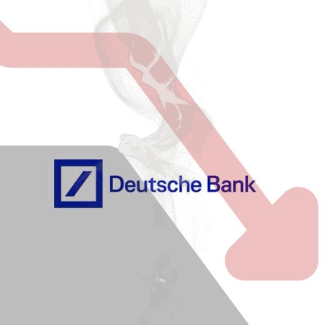 Deutsch Logo and an downward arrow