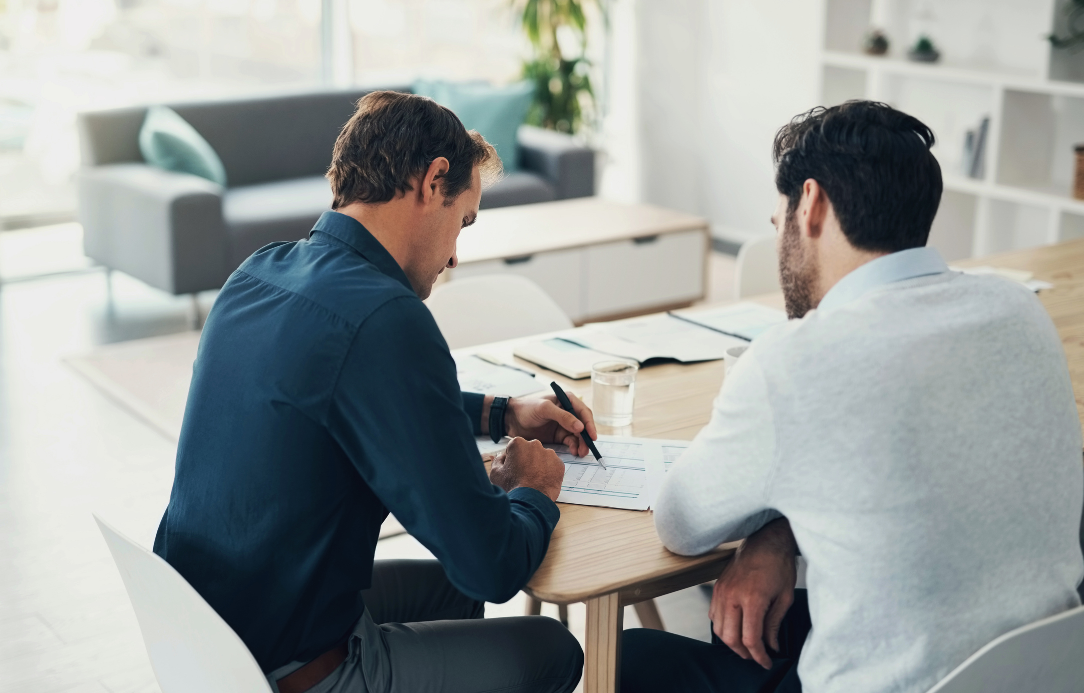 man meeting his broker